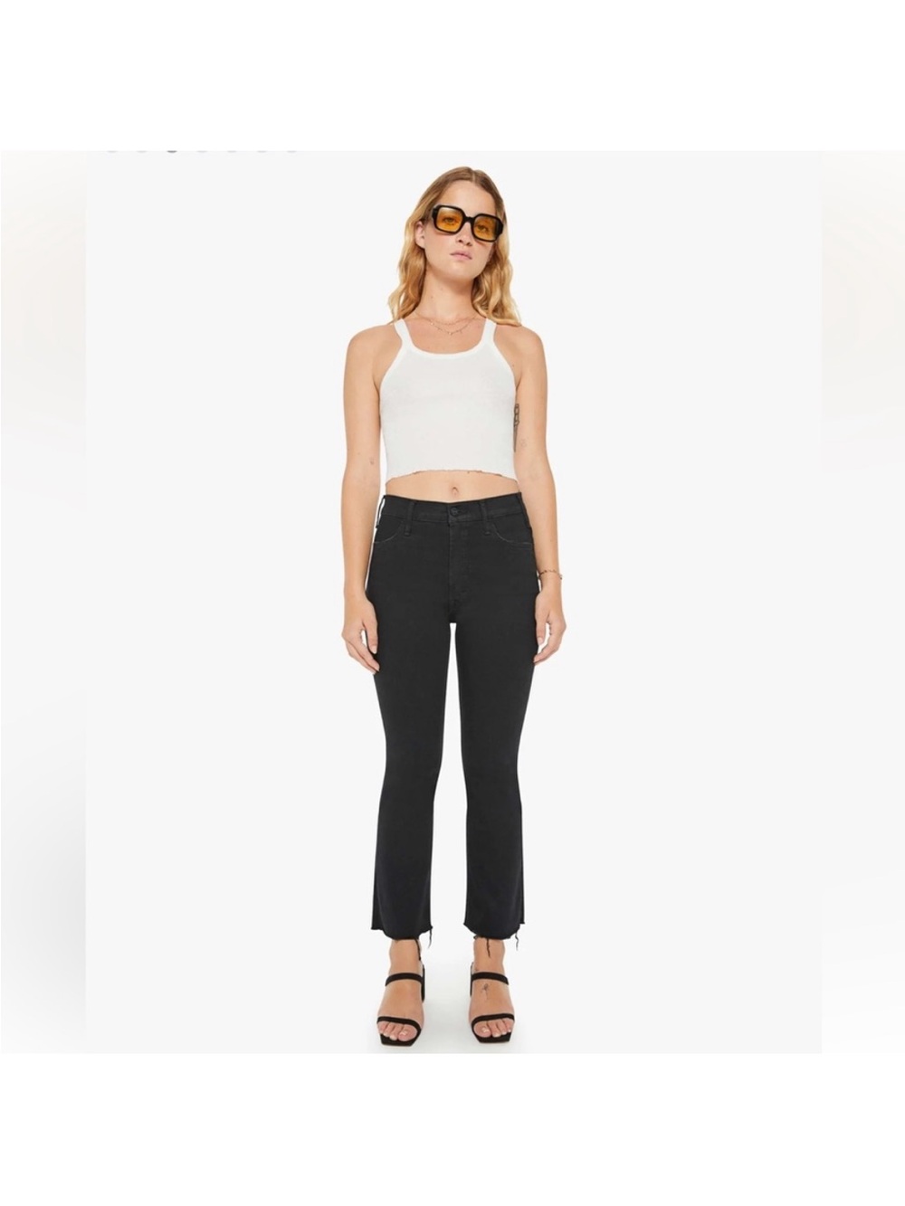 Mother The Lil' Hustler Ankle Fray Jeans Not Guilty 26 Petite